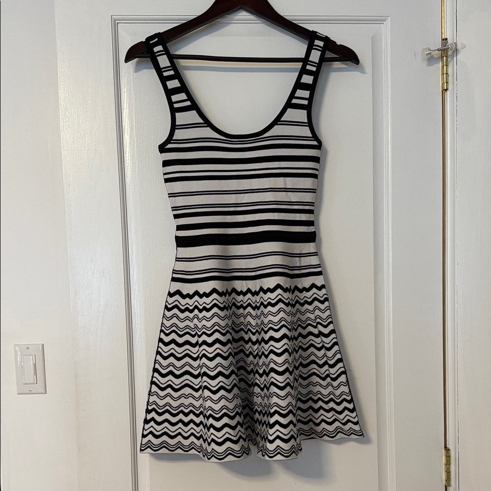 Bebe Striped Black and White dress